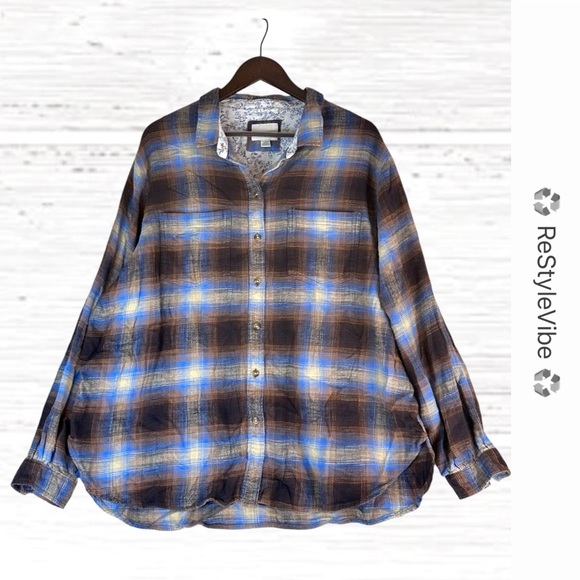 AMERICAN EAGLE AE Men’s Size XL Shirt Plaid Flannel Button Down Vintage 90s Y2K - Picture 1 of 14